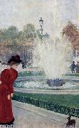 Parisienne Au Rond-Point Des Champs Elysees Jean Beraud